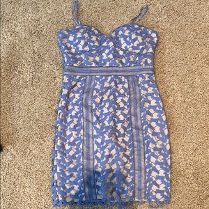 Blue lace mini dres